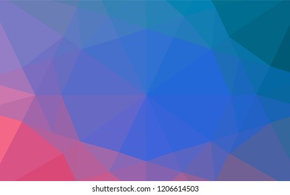 Light Blue, Red vector low poly layout. Shining illustration, which consist of triangles. The template can be used as a background for cell phones.