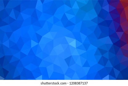 Light Blue, Red vector low poly texture. Geometric illustration in Origami style with gradient.  Best triangular design for your business.