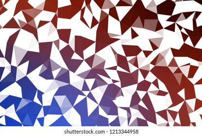 Light Blue, Red vector low poly cover. Elegant bright polygonal illustration with gradient. Brand new style for your business design.