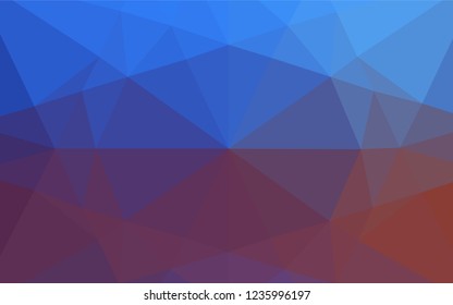 Light Blue, Red vector low poly cover. Shining illustration, which consist of triangles. Brand new style for your business design.