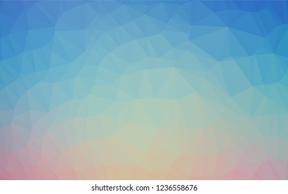 Light Blue, Red vector low poly cover. Creative illustration in halftone style with gradient. Triangular pattern for your business design.