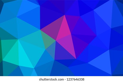 Light Blue, Red vector low poly texture. Triangular geometric sample with gradient.  A completely new design for your leaflet.