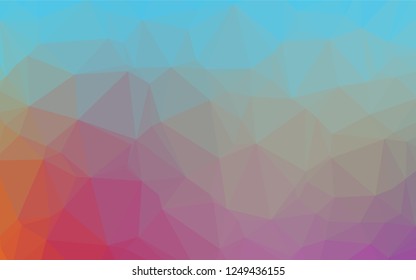 Light Blue, Red vector low poly cover. A vague abstract illustration with gradient. Brand new style for your business design.
