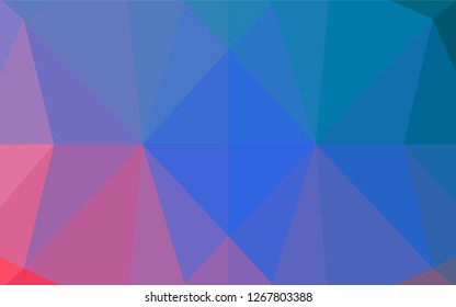 Light Blue, Red vector low poly layout. A vague abstract illustration with gradient. Triangular pattern for your business design.