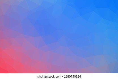 Light Blue, Red vector low poly texture. Colorful illustration in abstract style with gradient. Polygonal design for your web site.