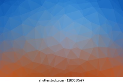 Light Blue, Red vector low poly cover. Brand new colorful illustration in with gradient. Triangular pattern for your business design.