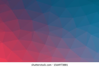 Light Blue, Red vector low poly cover. Triangular geometric sample with gradient.  Textured pattern for background.