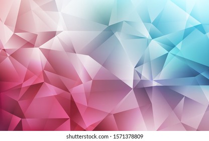 Light Blue, Red vector low poly texture. Creative illustration in halftone style with triangles. Best triangular design for your business.
