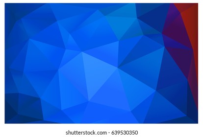Light Blue, Red vector Low poly crystal background. Polygon design pattern. Low poly illustration, low polygon background.