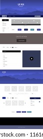 Light Blue, Red vector Material Design Kit with hills. Decorative ui kit design in abstract style with colorful rocks. Beautiful layout for websites, landing pages.