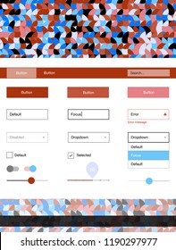Light Blue, Red vector Material Design Kit with dots. Simple Material Design Kit with colorful dots in header. This template you can use for landing pages.