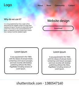 Light Blue, Red vector Material Design Kit with stars. Simple Material Design Kit with colorful clouds in header. This sample is for your landing page.