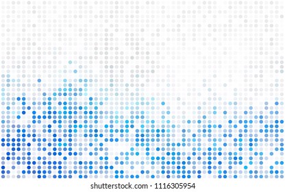 Light Blue, Red vector modern geometrical circle abstract background. Dotted texture template. Geometric pattern in halftone style with gradient. 