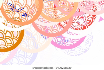 Light Blue, Red vector Modern abstract illustration with colorful water drops. Illustration with set of shining colorful abstract circles. Modern template for landing page.