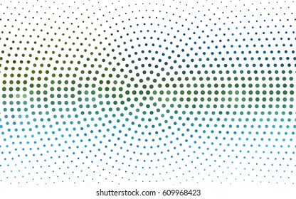 Light Blue, Red vector modern geometrical circle abstract background. Dotted texture template. Geometric pattern in halftone style with gradient. 