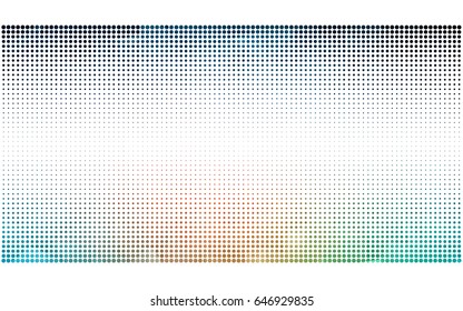Light Blue, Red vector modern geometrical circle abstract background. Dotted texture template. Geometric pattern in halftone style with gradient. 
