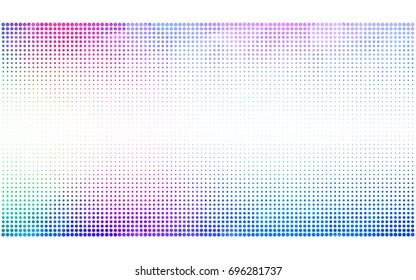 Light Blue, Red vector modern geometrical circle abstract background. Dotted texture template. Geometric pattern in halftone style with gradient. 