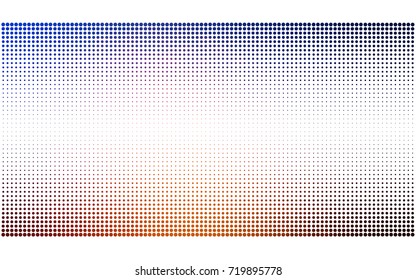 Light Blue, Red vector modern geometrical circle abstract background. Dotted texture template. Geometric pattern in halftone style with gradient. 