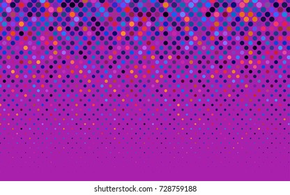 Light Blue, Red vector modern geometrical circle abstract background. Dotted texture template. Geometric pattern in halftone style with gradient. 