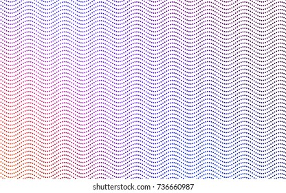 Light Blue, Red vector modern geometrical circle abstract background. Dotted texture template. Geometric pattern in halftone style with gradient. 
