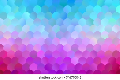 Light Blue, Red vector modern geometrical circle abstract background. Dotted texture template. Geometric pattern in halftone style with gradient. 