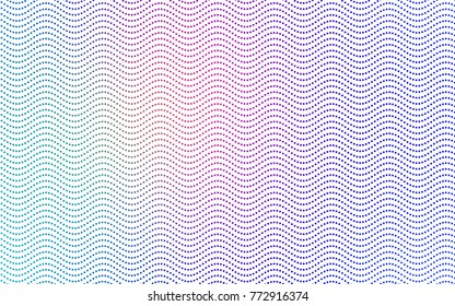 Light Blue, Red vector modern geometrical circle abstract background. Dotted texture template. Geometric pattern in halftone style with gradient. 