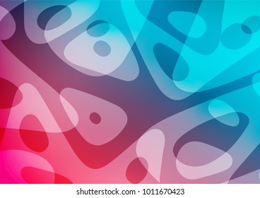 Light Blue, Red vector natural elegant background. Blurred decorative design in Indian style with Zen tangles. The pattern can be used for coloring books and pages for kids.
