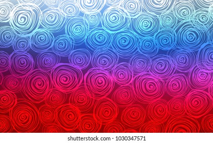 Light Blue, Red vector natural abstract pattern. Glitter abstract illustration with doodles and roses. The completely new template can be used for your brand book.