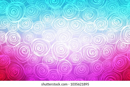 Light Blue, Red vector natural elegant artwork. Doodle illustration of roses in Origami style with gradient. Brand-new style for your business design.