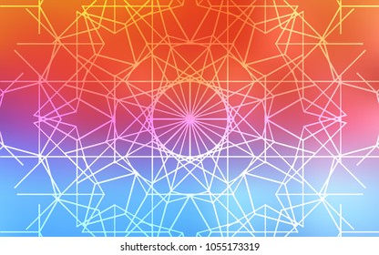 Light Blue, Red vector natural abstract background. A vague abstract illustration with doodles drawn by child in Indian style. Hand painted design for web, wrapping, wallpaper.