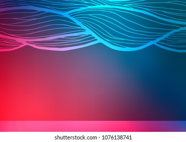 Light Blue, Red vector natural elegant texture. Colorful abstract illustration with lines in Asian style. The completely new template can be used for your brand book.