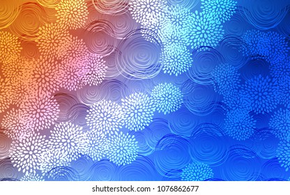 Light Blue, Red vector natural abstract background. flowers on elegant natural pattern with gradient. The elegant pattern can be used as a part of a brand book.