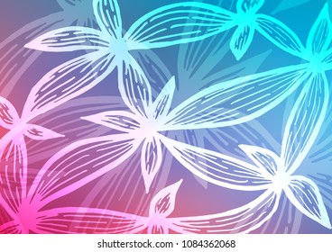 Light Blue, Red vector natural elegant pattern. Creative illustration in blurred style with doodles and Zen tangles. Brand-new style for your business design.
