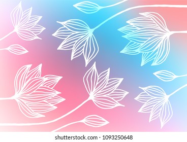Light Blue, Red vector natural elegant pattern. Modern geometrical abstract illustration with doodles. A completely new template for your business design.