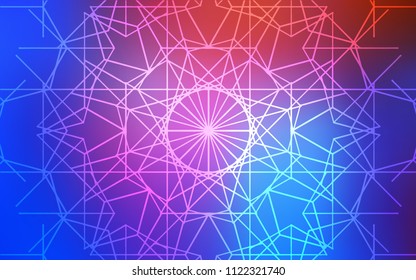 Light Blue, Red vector natural elegant artwork. A vague abstract illustration with doodles drawn by child in Indian style. The template can be used as a background for cell phones.