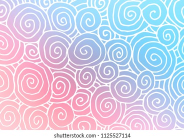 Light Blue, Red vector natural abstract template. Decorative shining illustration with doodles on abstract template. Hand painted design for web, wrapping, wallpaper.