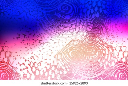 Light Blue, Red vector natural abstract template. Blurred decorative design in Indian style with flowers. The template can be used as a background for cell phones.