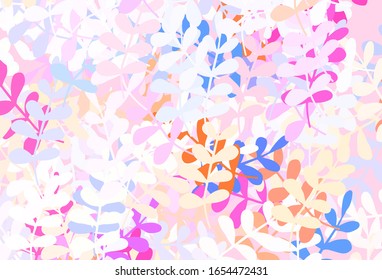 Light Blue, Red vector natural artwork with leaves. Blurred decorative design in Indian style with leaves. Elegant pattern for your brand book.