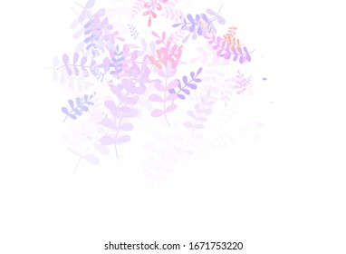 Hellblaue, rote Vektorillustration, Naturhintergrund mit Blättern. Moderne geometrische abstrakte Illustration mit Blättern. Handgemalt Design für Web, Umhüllung.