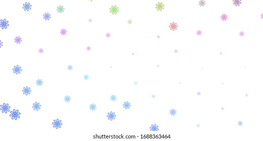 Light Blue, Red vector natural artwork with flowers. Abstract illustration with flowers in Origami style. Smart design for wrapping, wallpapers.