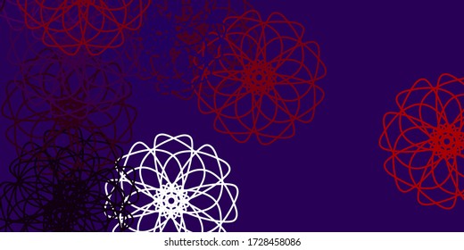 Light Blue, Red vector natural artwork with flowers. Abstract illustration with flowers in Origami style. Pattern for website designs.
