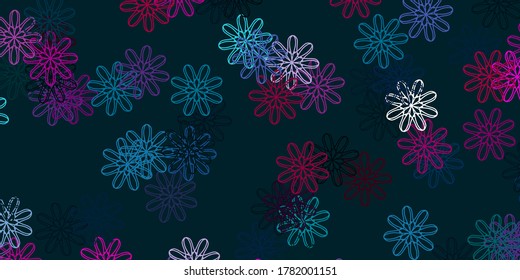 Light Blue, Red vector natural backdrop with flowers. Modern design with gradient Flowers on abstract background. Brand new business design.