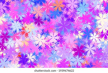 Light Blue, Red vector natural pattern with flowers. Illustration with colorful abstract doodle flowers. New template for your design.