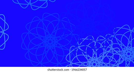 Azul claro, Red vectorial arte natural con flores. Ilustración abstracta con flores de estilo Origami. Mejor diseño para su negocio.