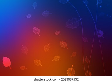Azul claro, Red vectorial arte natural con árboles, ramas. Nueva ilustración de color con flores. Nueva plantilla para su diseño.