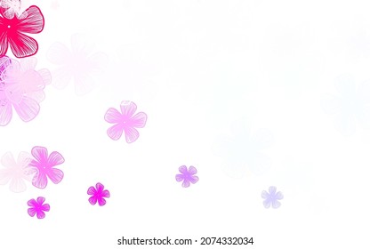 Hellblauer, roter, Vektorhintergrund mit Blumen. Kreative Illustration im unscharfen Stil mit Blumen. Das beste Design für Ihr Unternehmen.