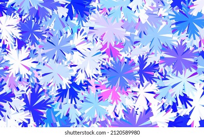 Light Blue, Red vector natural backdrop with trees, branches. Colorful illustration with flowers in doodle style. New template for your design.