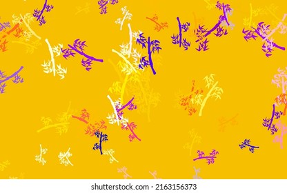 Light Blue, Red vector natural pattern with branches. An elegant bright illustration with leaves and branches. New design for your business.