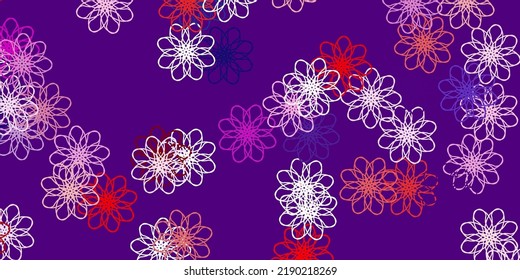 Azul claro, rojo vector fondo natural con flores. Ilustración abstracta con flores de estilo Origami. Patrón para diseños de sitios web.