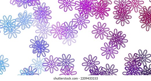 Hellblau, roter, Vektorhintergrund mit Blumen. Farbige Blumen im natürlichen Stil auf einfachem Hintergrund. Neues Business-Design.